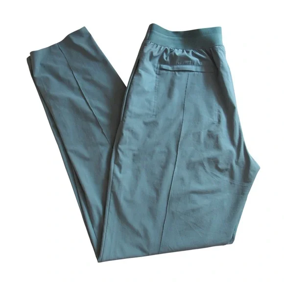 Athleta Brooklyn Heights High Rise Pants 8 Tall Teal Featherweight Stretch Airy - Picture 2 of 9